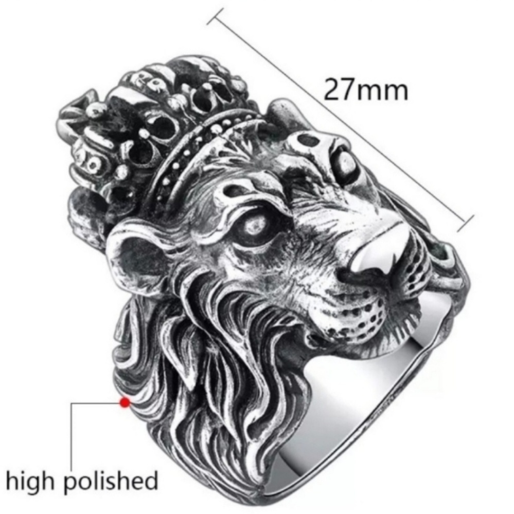 Men's Lion Ring- sz 10 - Picture 3 of 4